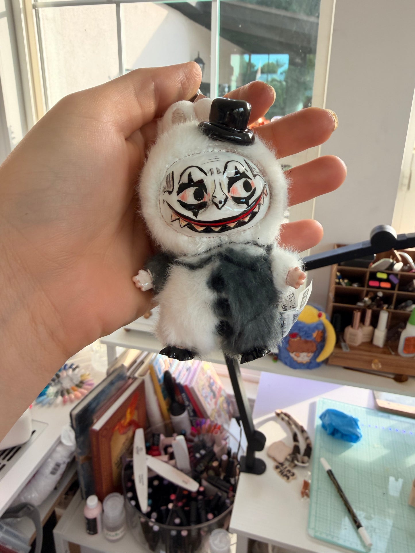 Hand Painted La charm bubu Art The Clown Plush Keychain