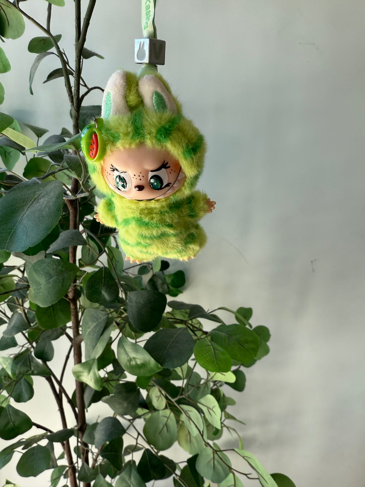 Hand Painted La charm bubu Watermelon Plush Keychain