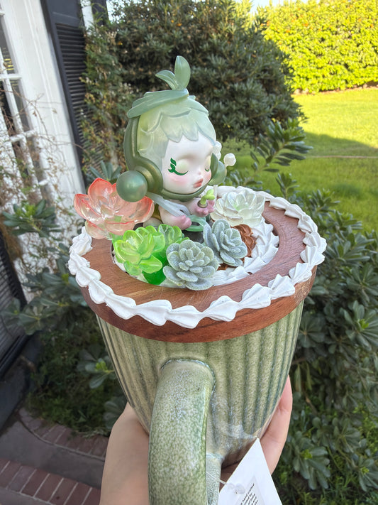 Succulent Garden Dream Decoden Mug – Handcrafted Nature Fantasy Cup