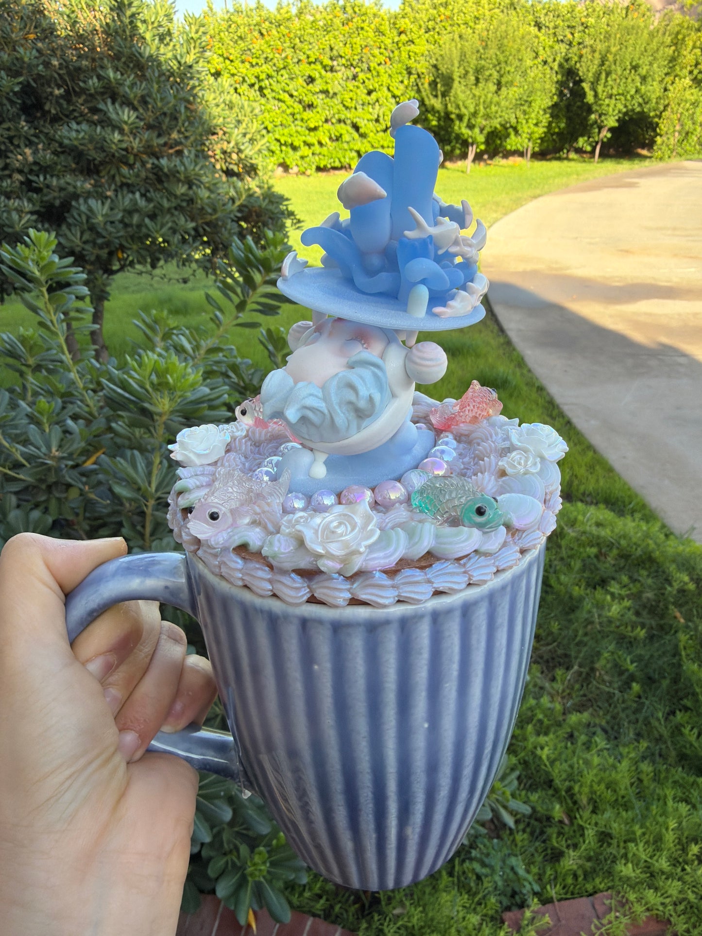 Pastel Sky Dream Decoden Mug – Handcrafted Fantasy Cloud Cu