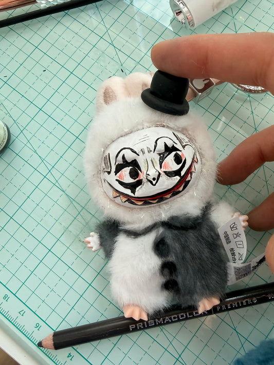 Hand Painted La charm bubu Art The Clown Plush Keychain