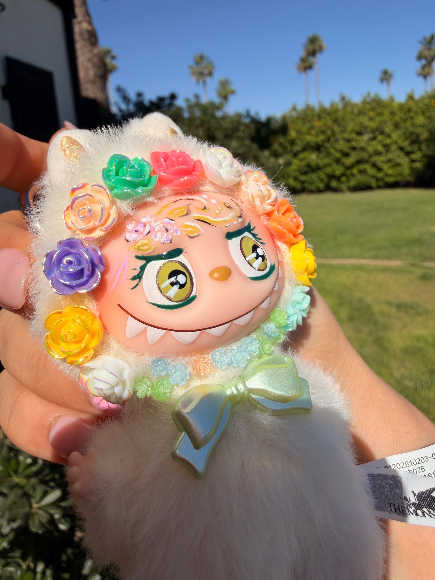 Hand Painted Roses Plush Keychain