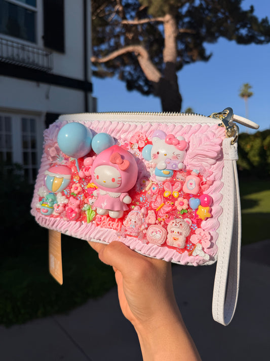Vegan Leather Decoden HK Pouch Wristlet – Handmade Collectible