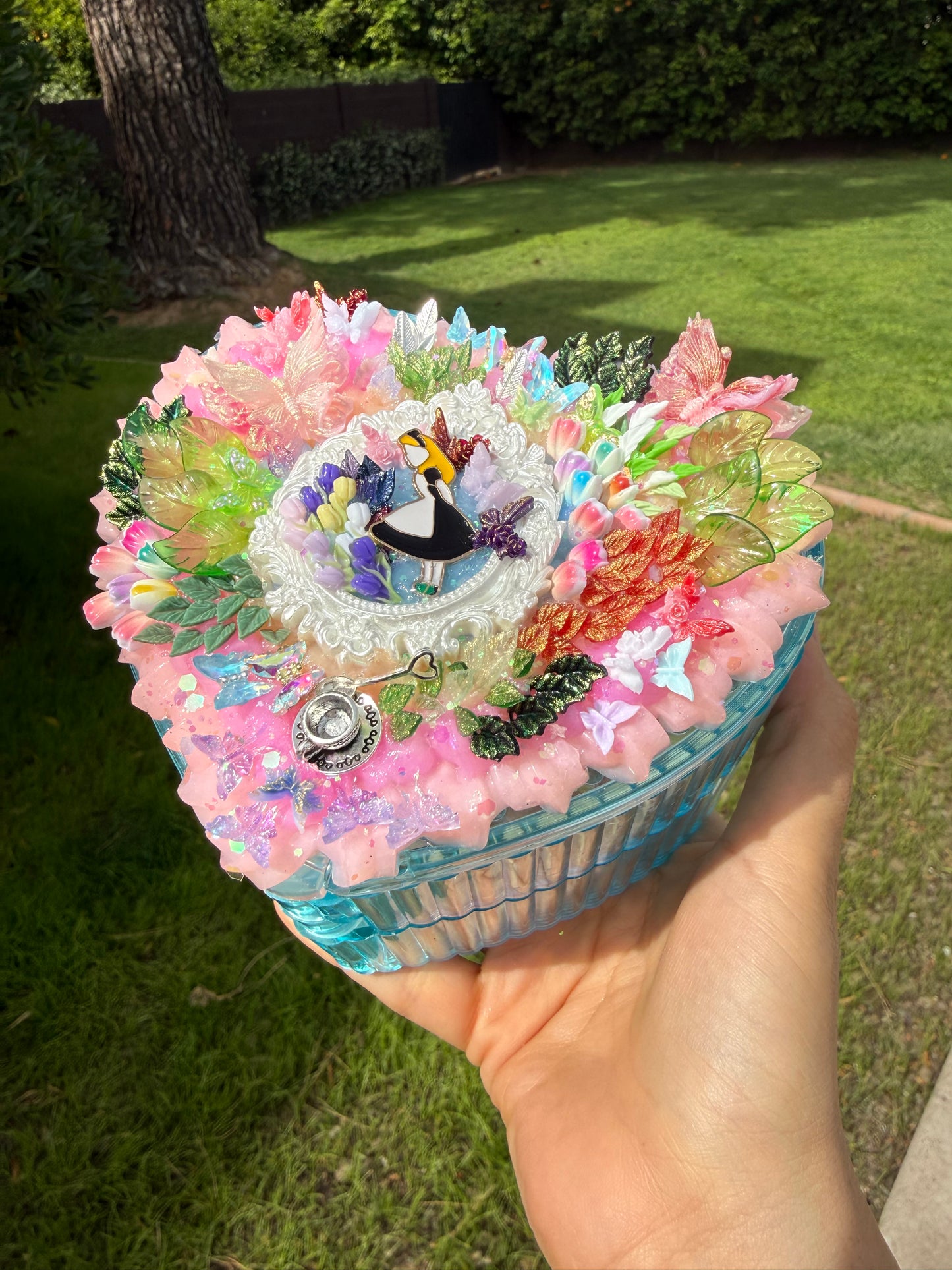 Alice-Inspired Decoden Container – Handmade Collectible