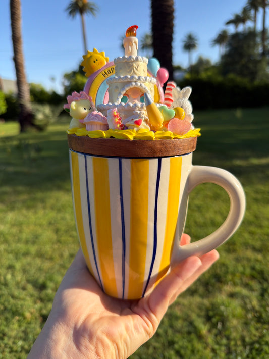 Sunshine Birthday Cake Decoden Mug – Handcrafted Sweet Celebration Cup