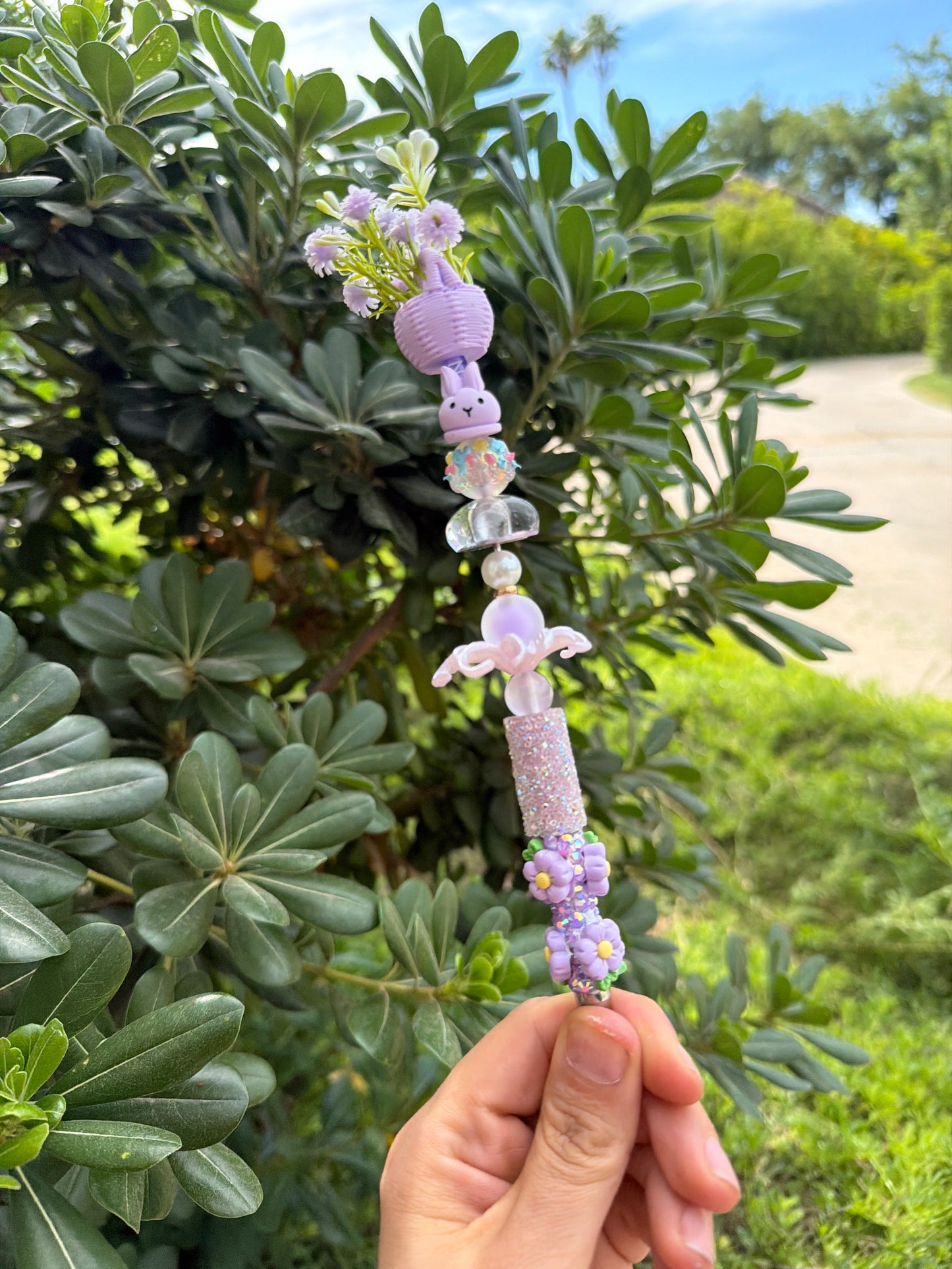 Hand Crafted Beaded Bunny Pen