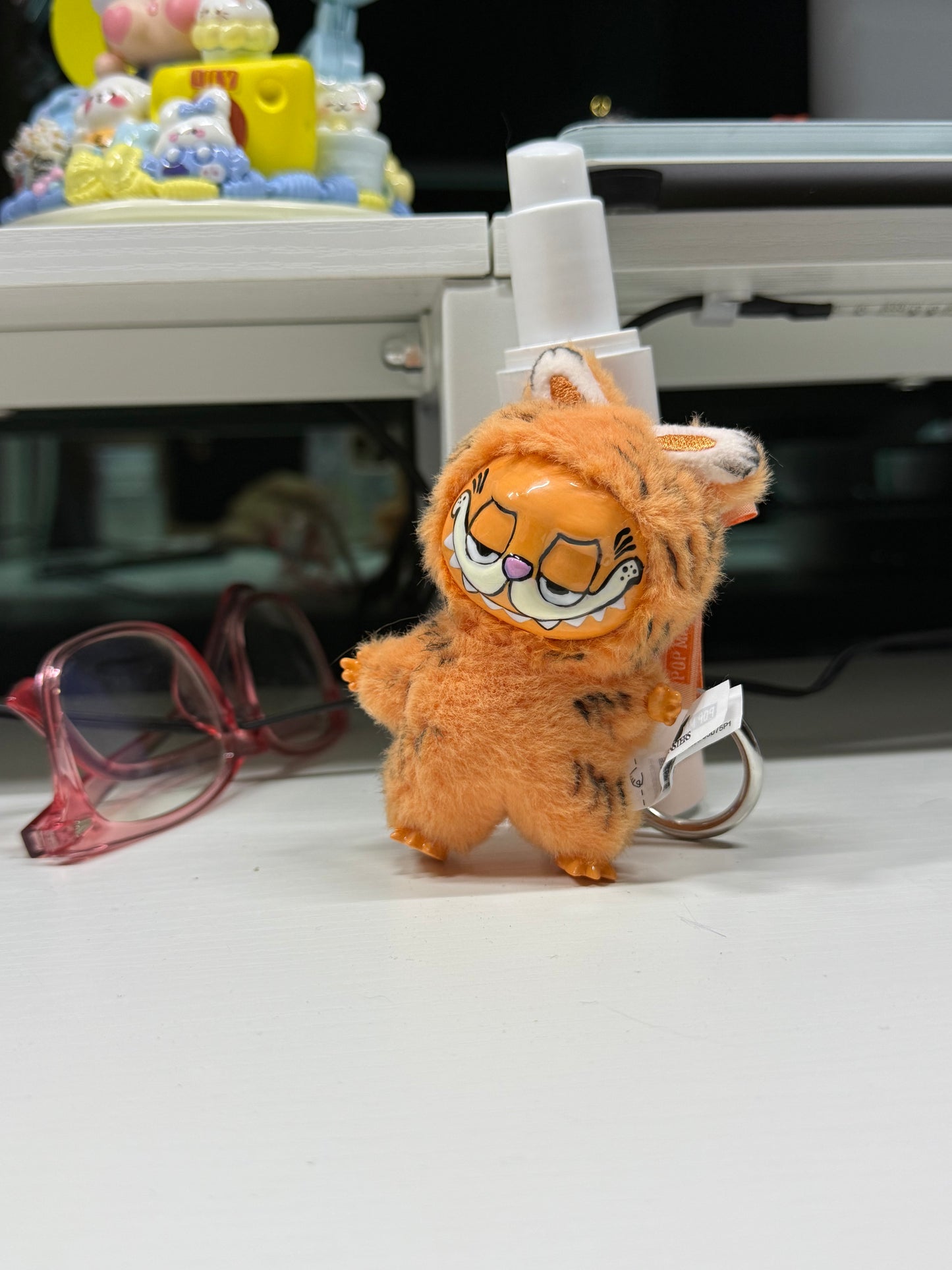 Hand Painted La charm bubu Garfield Plush Keychain
