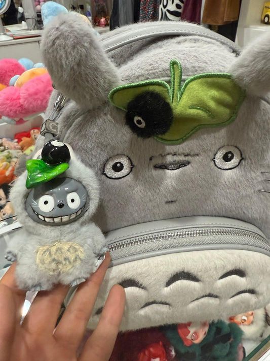 Hand Painted La charm bubu Totoro Plush Keychain