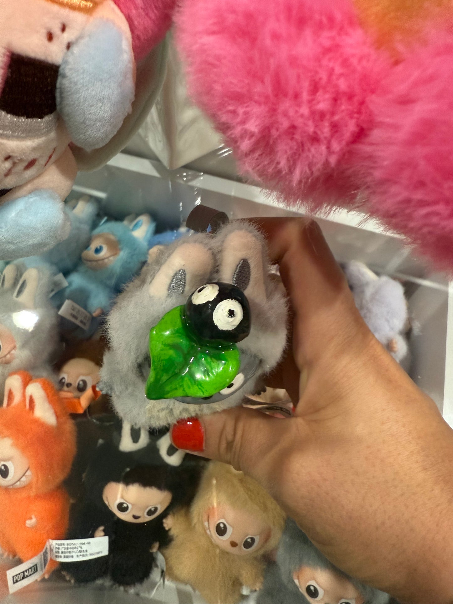 Hand Painted La charm bubu Totoro Plush Keychain
