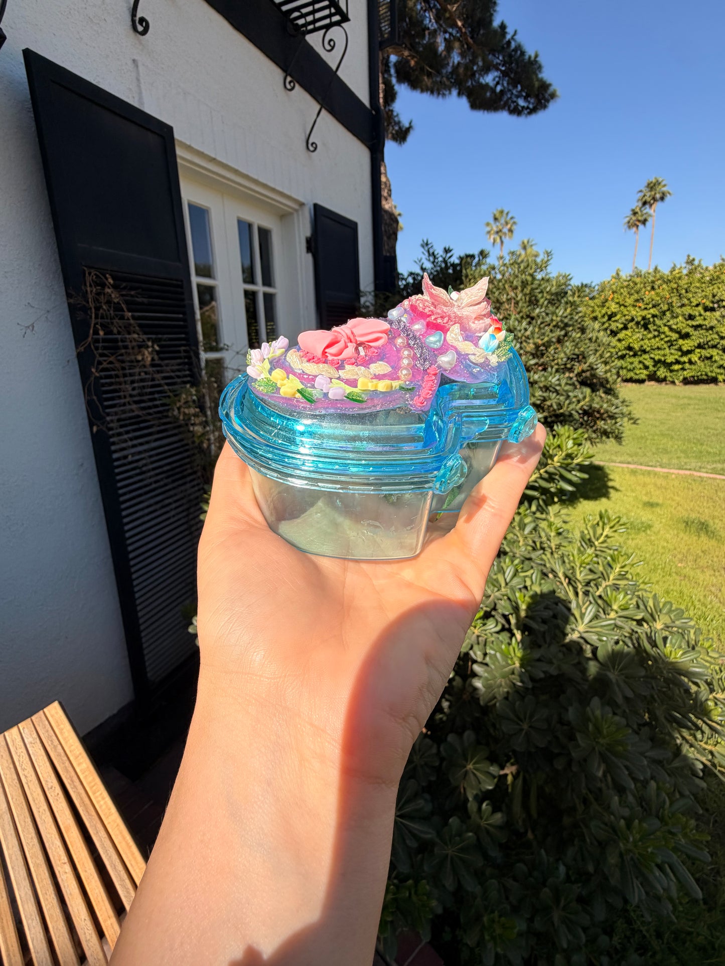Double Heart Decoden Container – Handmade Collectible