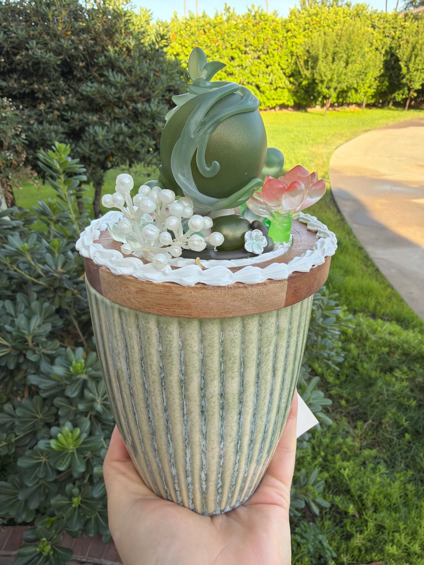 Succulent Garden Dream Decoden Mug – Handcrafted Nature Fantasy Cup