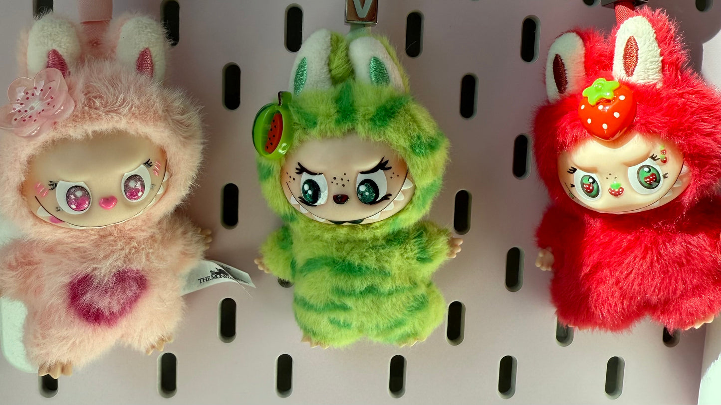 Hand Painted La charm bubu Watermelon Plush Keychain