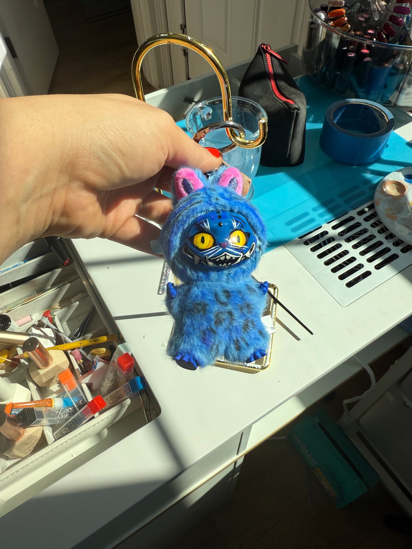 Hand Painted La charm bubu Derpy Plush Keychain