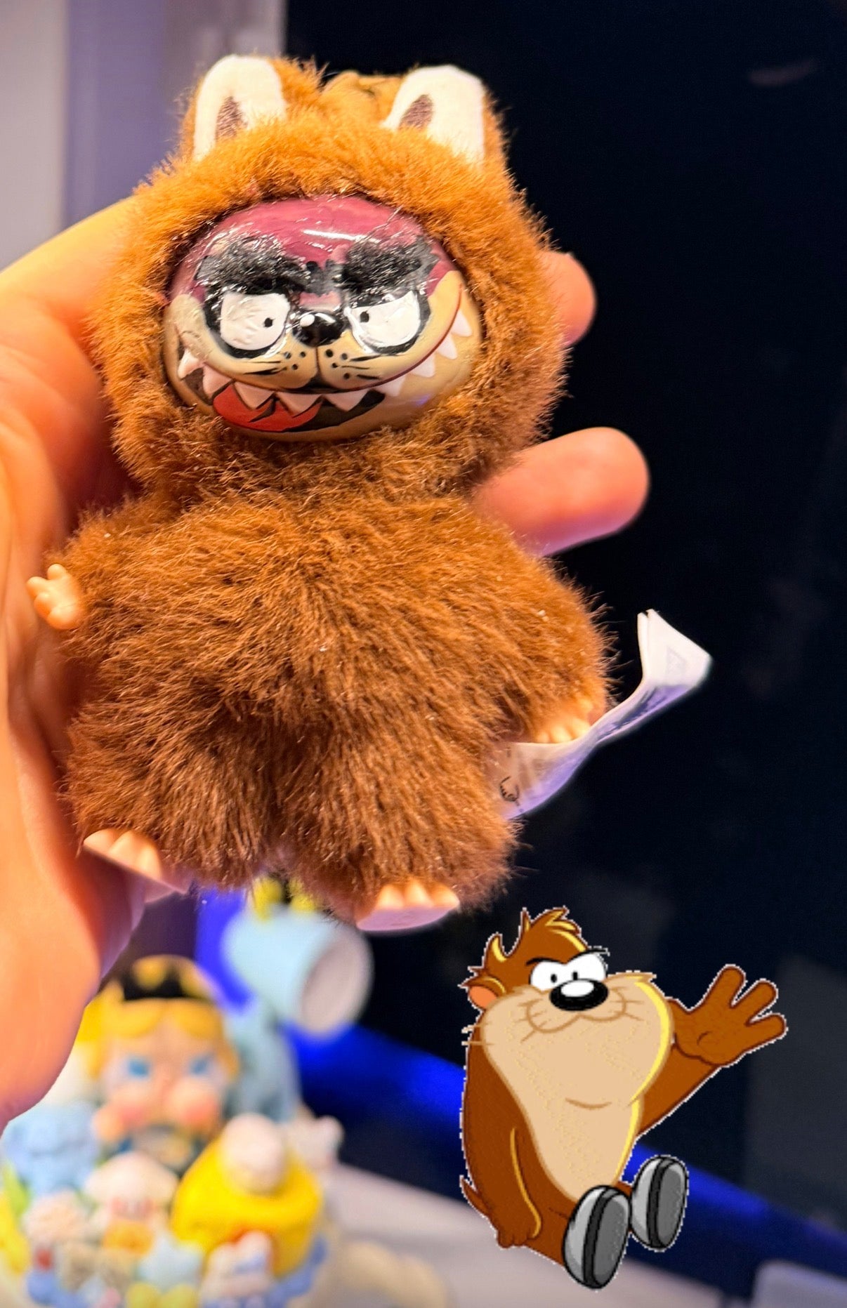 Hand Painted La charm Tasmanian DevilPlush Keychain