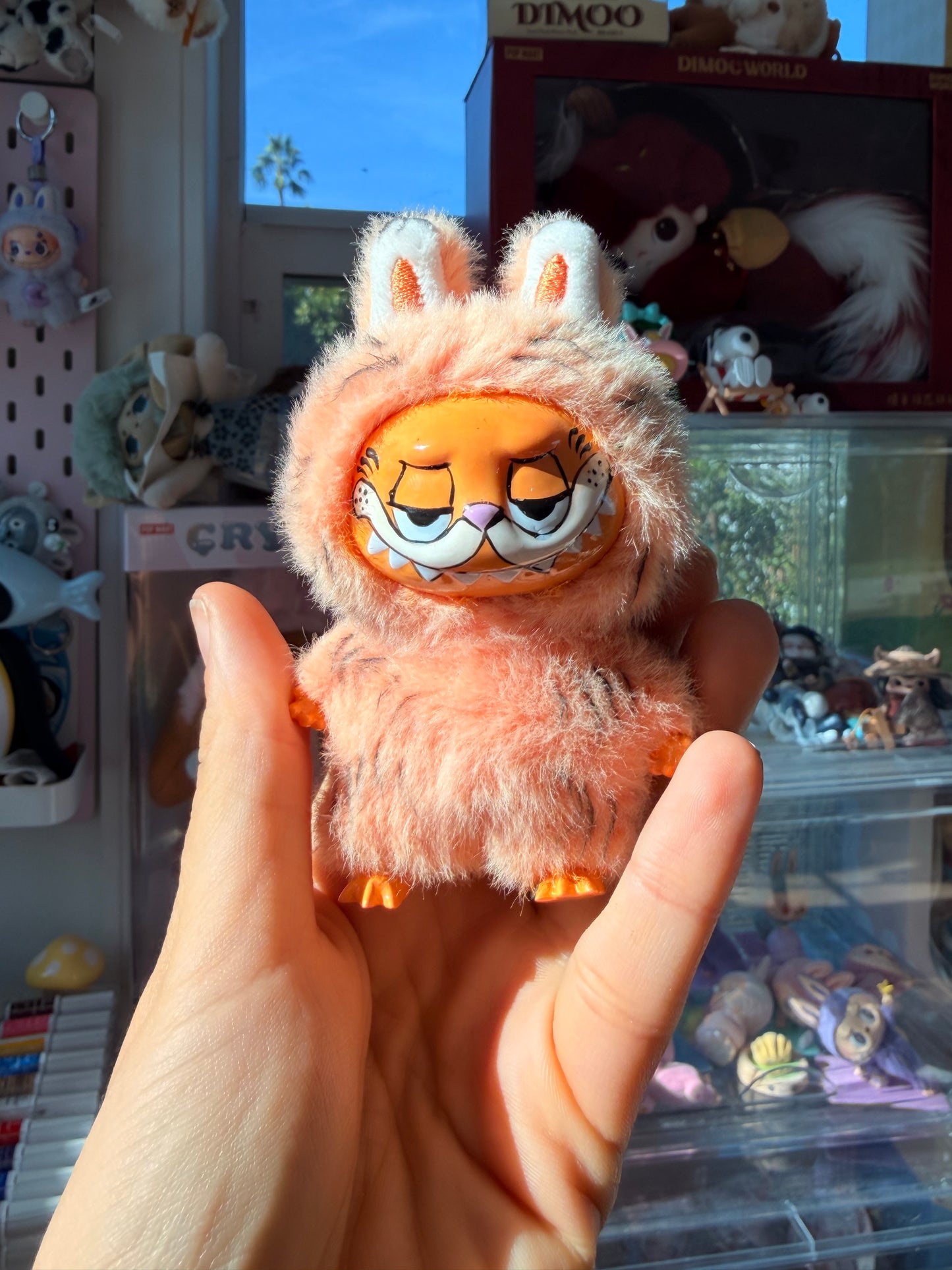 Hand Painted La charm bubu Garfield Plush Keychain