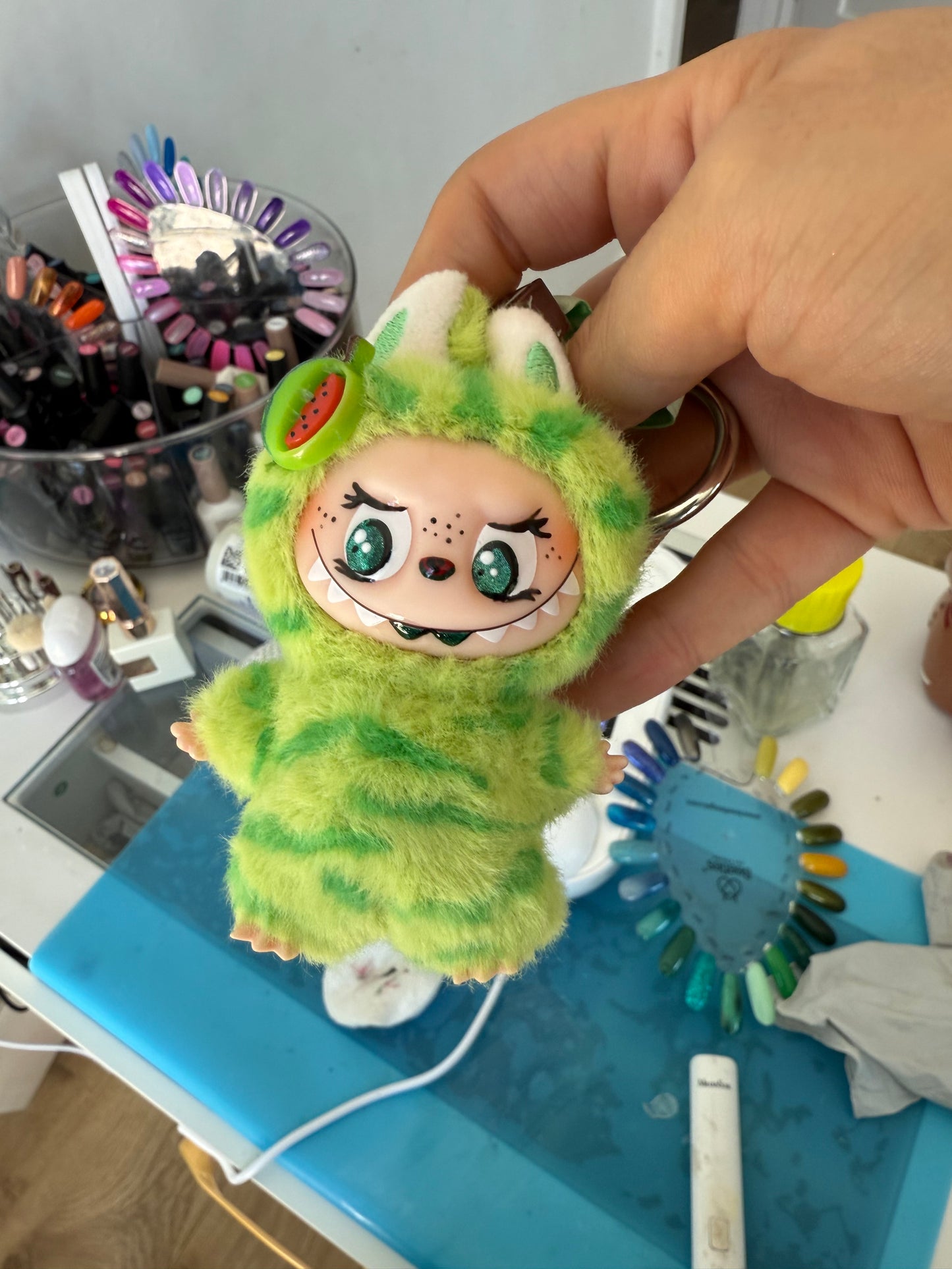 Hand Painted La charm bubu Watermelon Plush Keychain