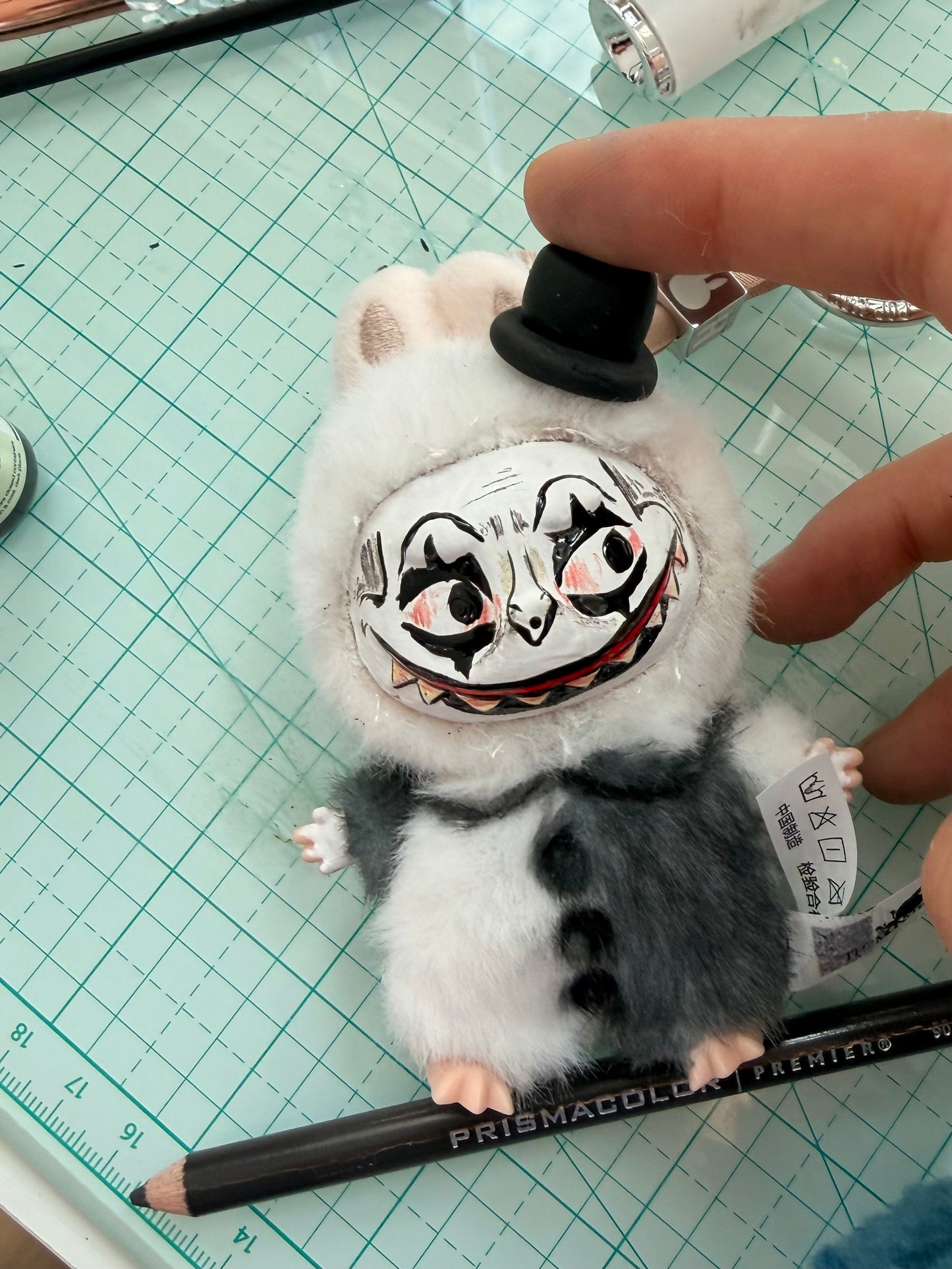 Hand Painted La charm bubu Art The Clown Plush Keychain
