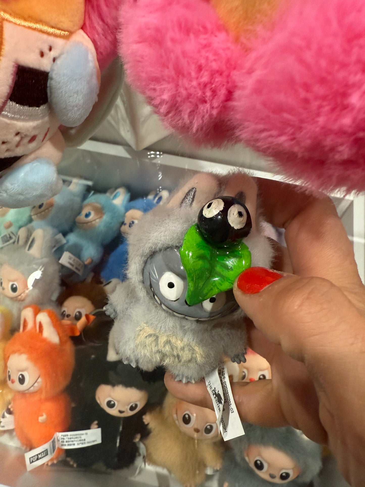 Hand Painted La charm bubu Totoro Plush Keychain