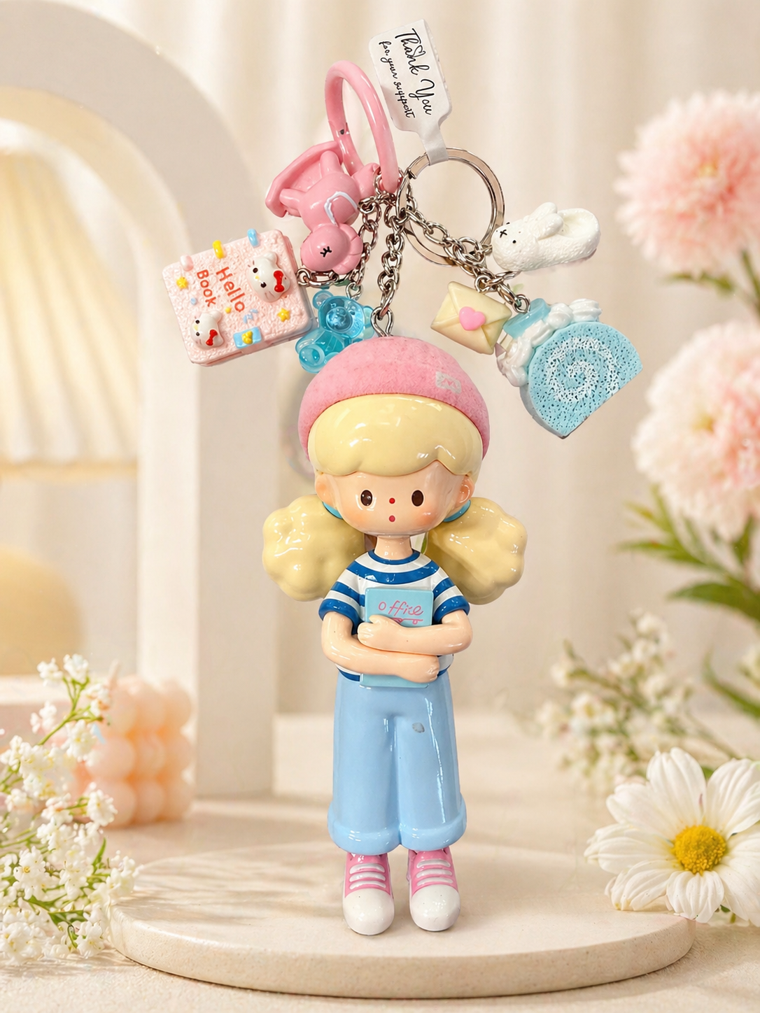 Doll Charm Keychain – Kawaii Mini Figure Bag Accessory