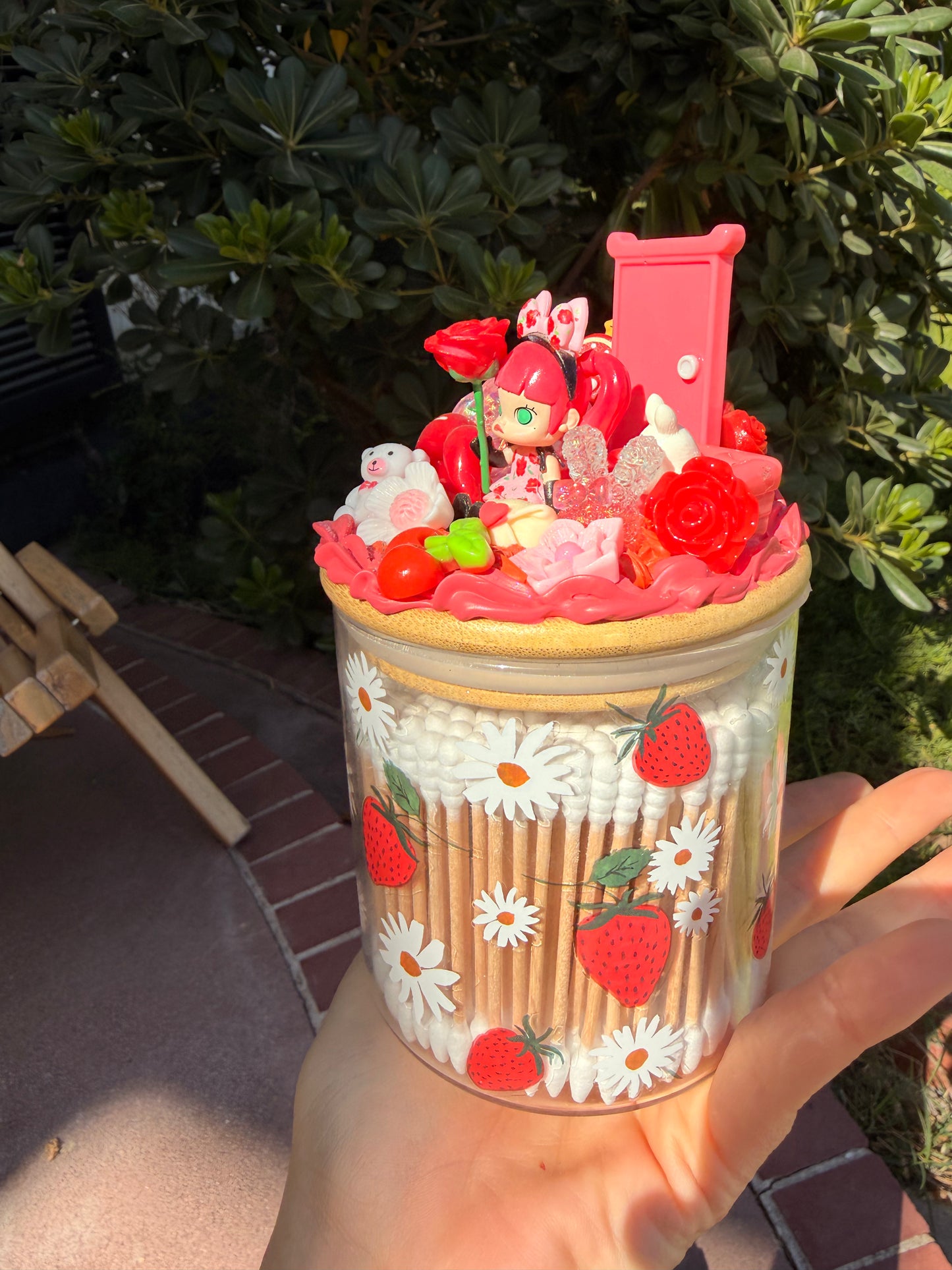 🌿💖 Whimsical Pink Garden Decoden Container Box – Handmade Collectible 💖🌿