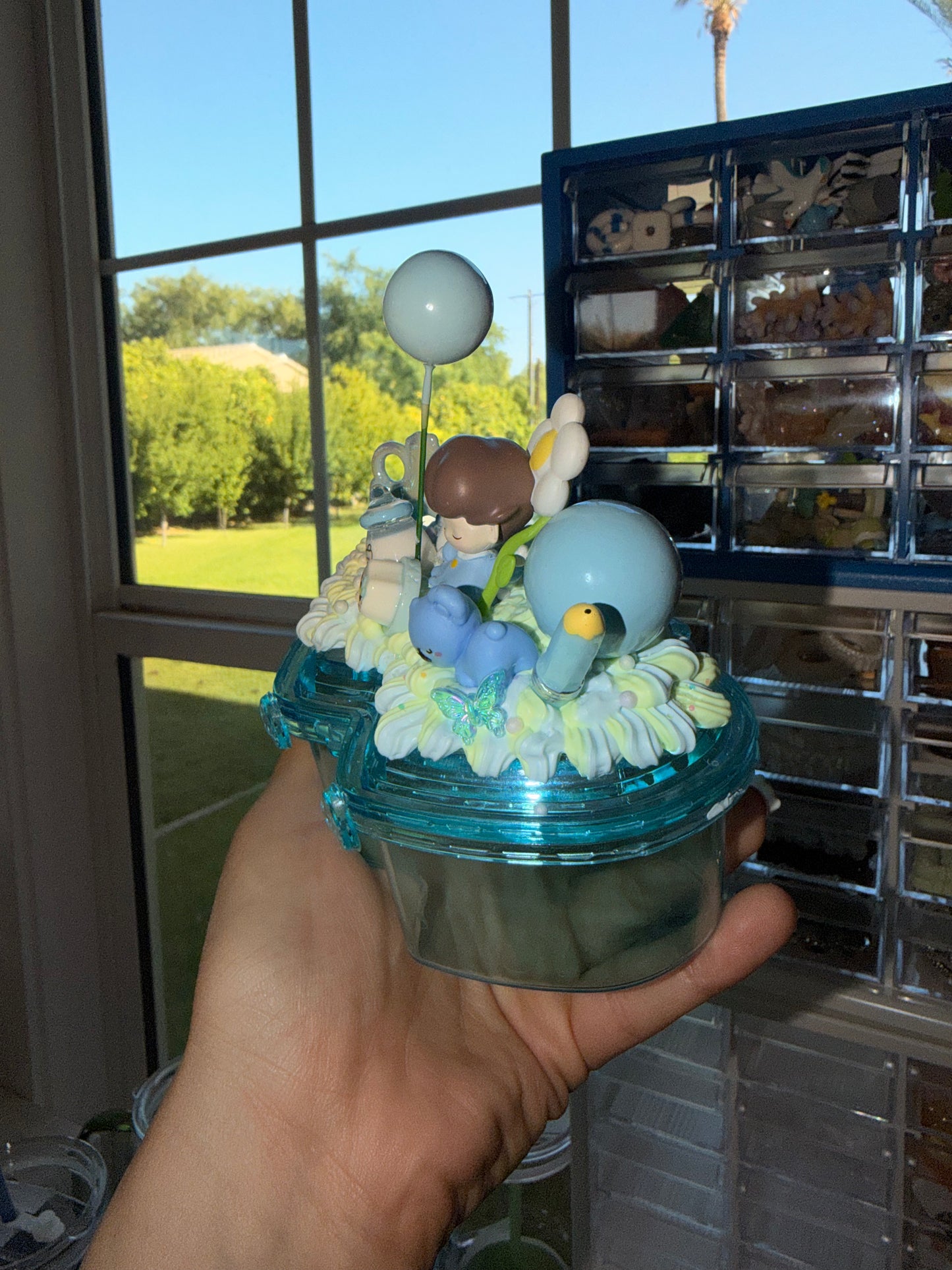 Double Heart Decoden Container – Handmade Collectible
