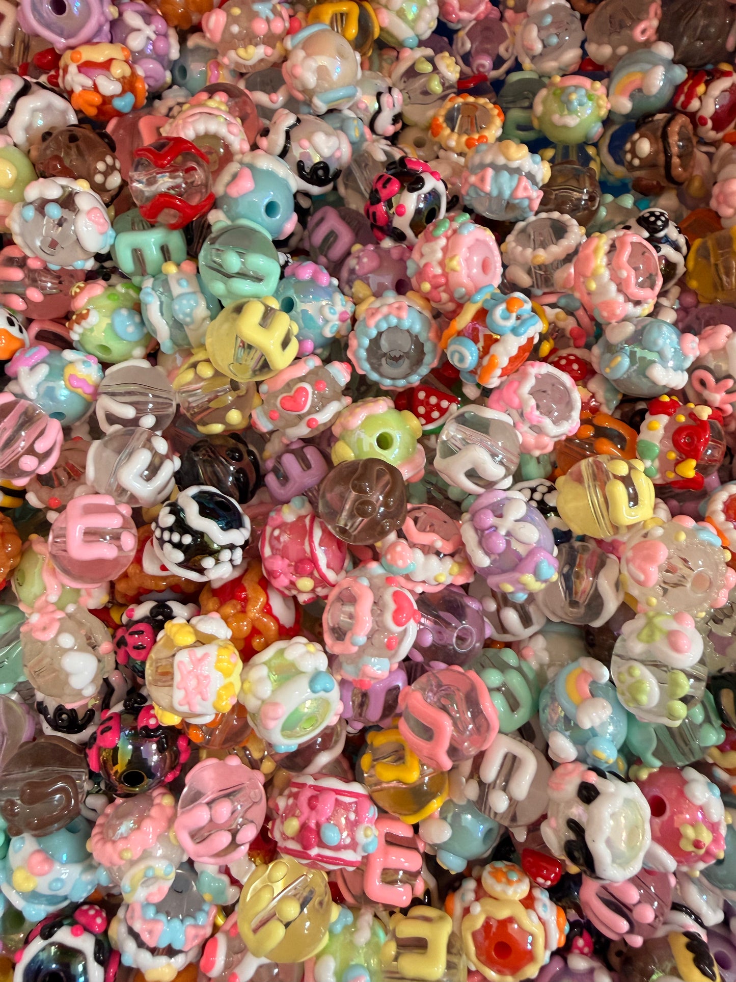13 Hand-Painted Artisan Beads