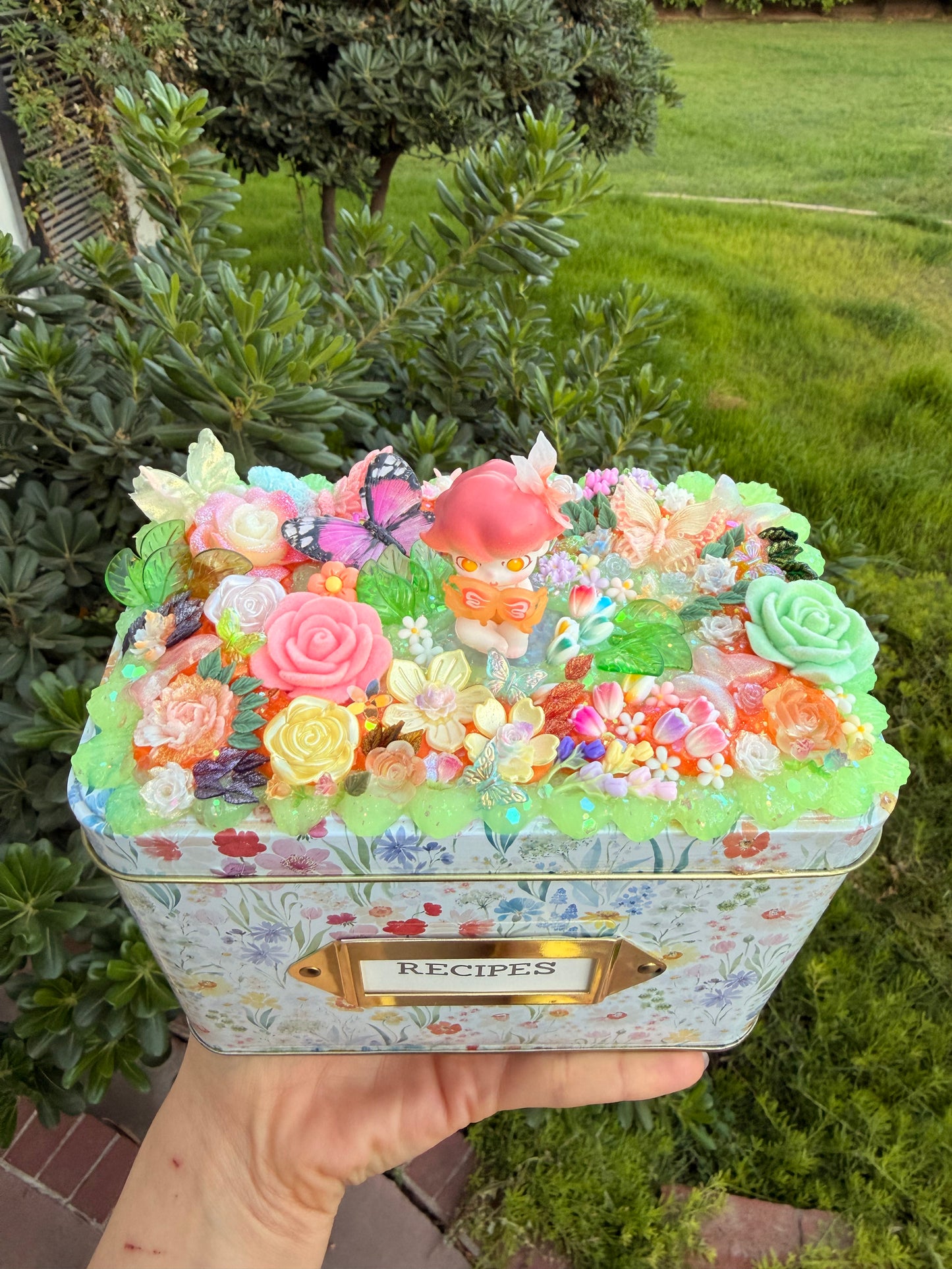 🌿💖 D boy Garden Decoden Recipe Box – Handmade Collectible 💖🌿