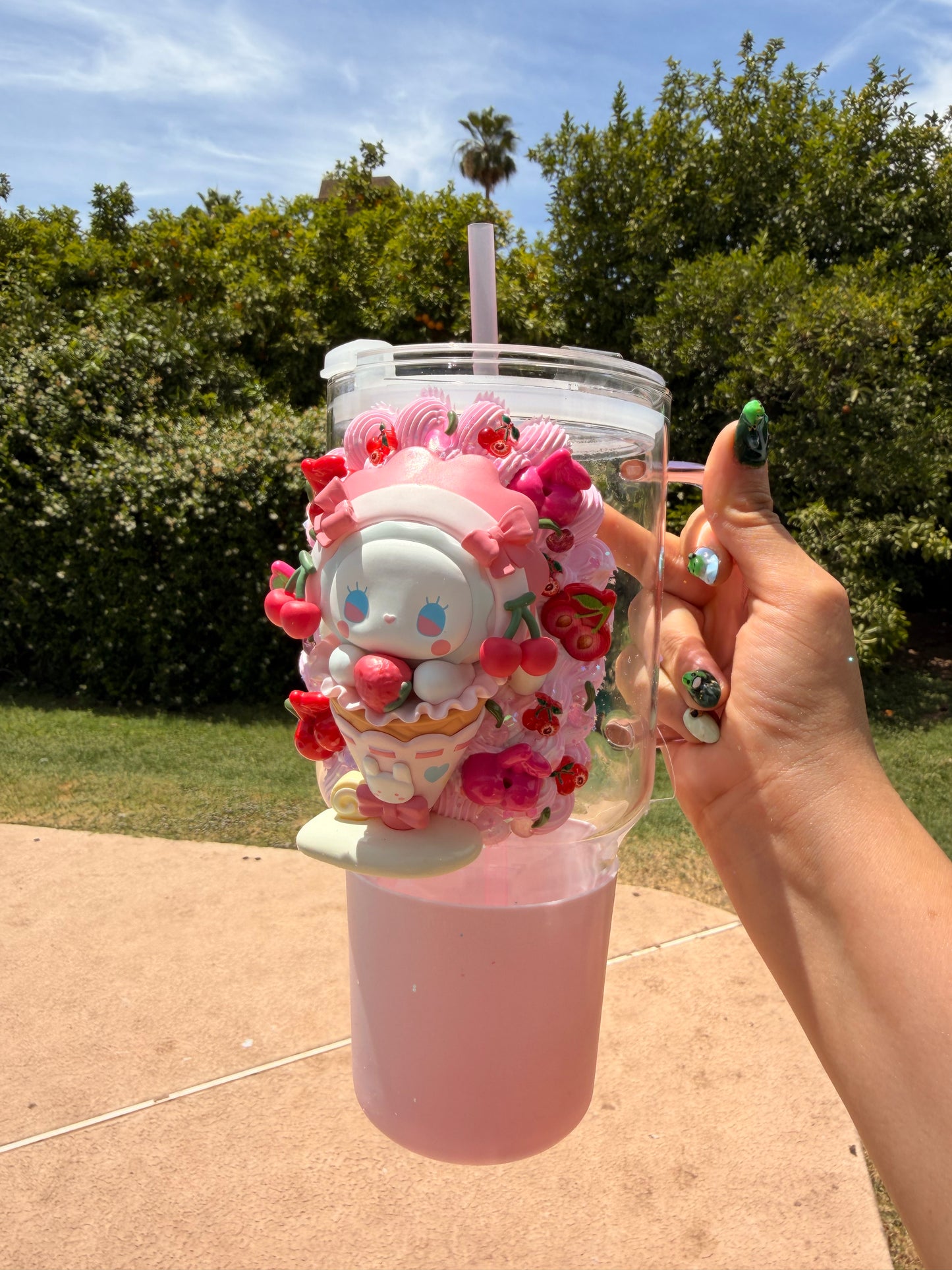 🍒 Cherry Kawaii Decoden Tumbler Cup 🎀✨