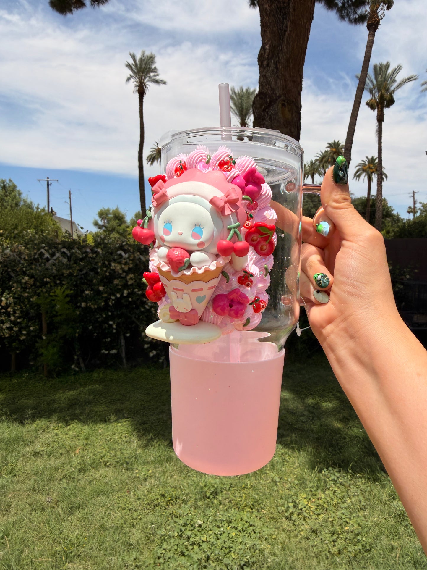 🍒 Cherry Kawaii Decoden Tumbler Cup 🎀✨