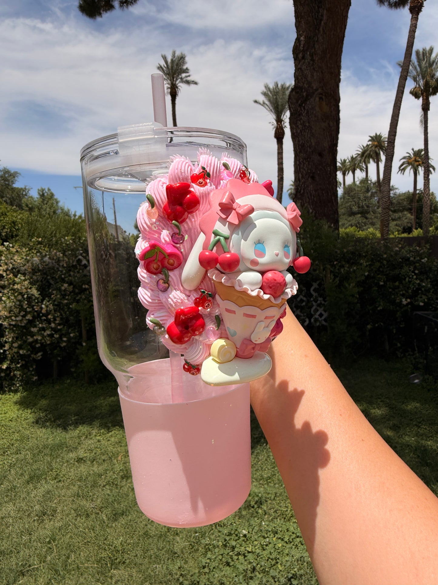 🍒 Cherry Kawaii Decoden Tumbler Cup 🎀✨
