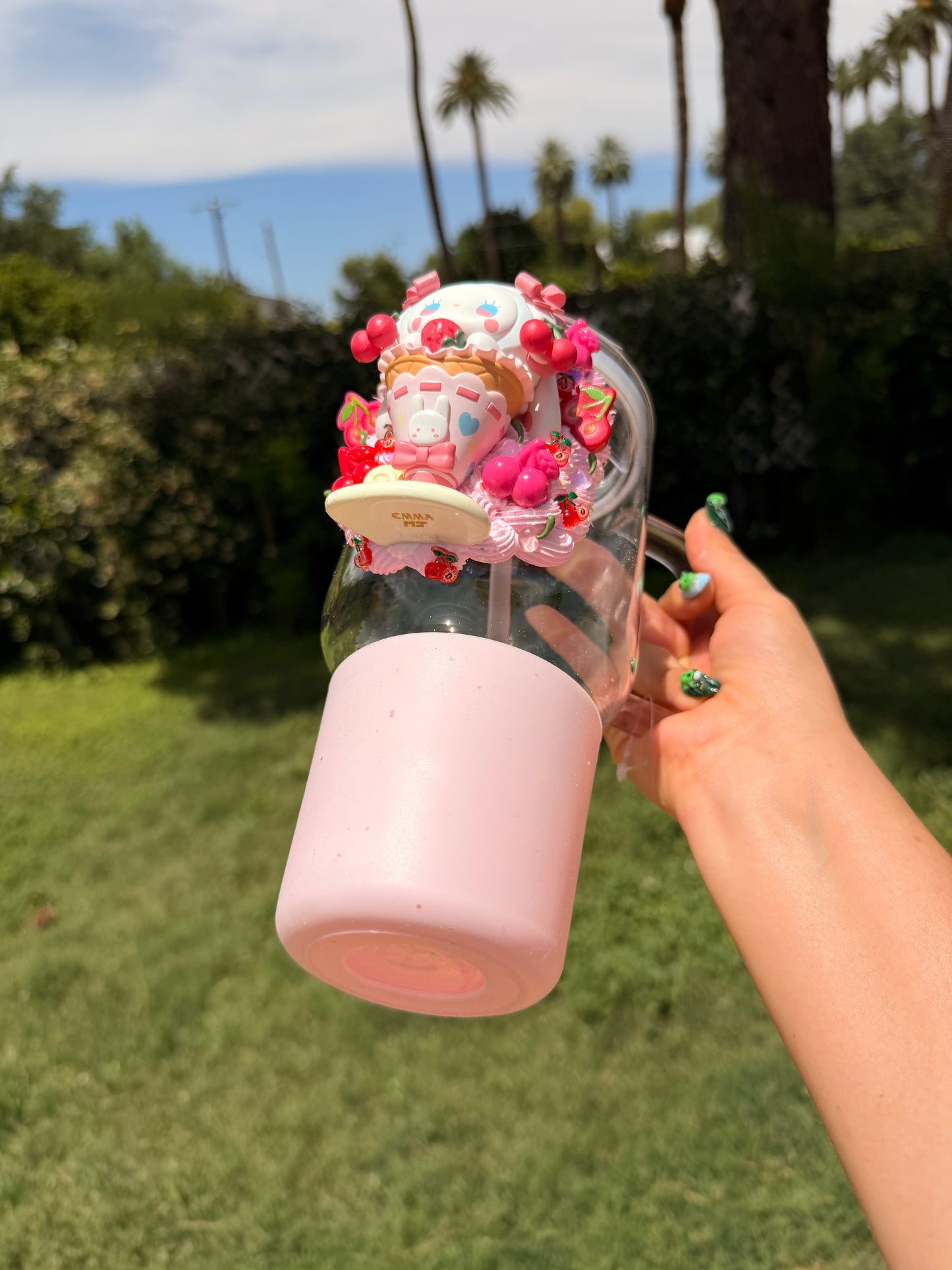 🍒 Cherry Kawaii Decoden Tumbler Cup 🎀✨
