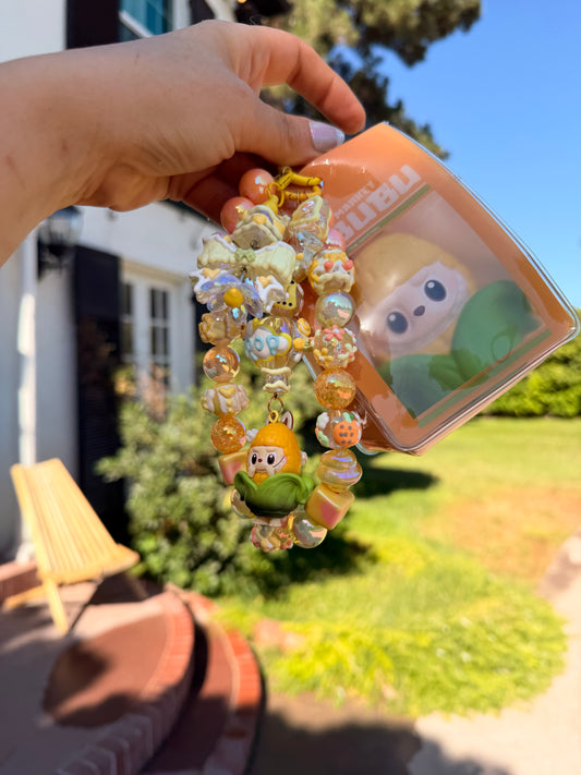 🌽✨ Veggie Phone Clip & Beaded Chain – Handmade Charm Accessory ✨
