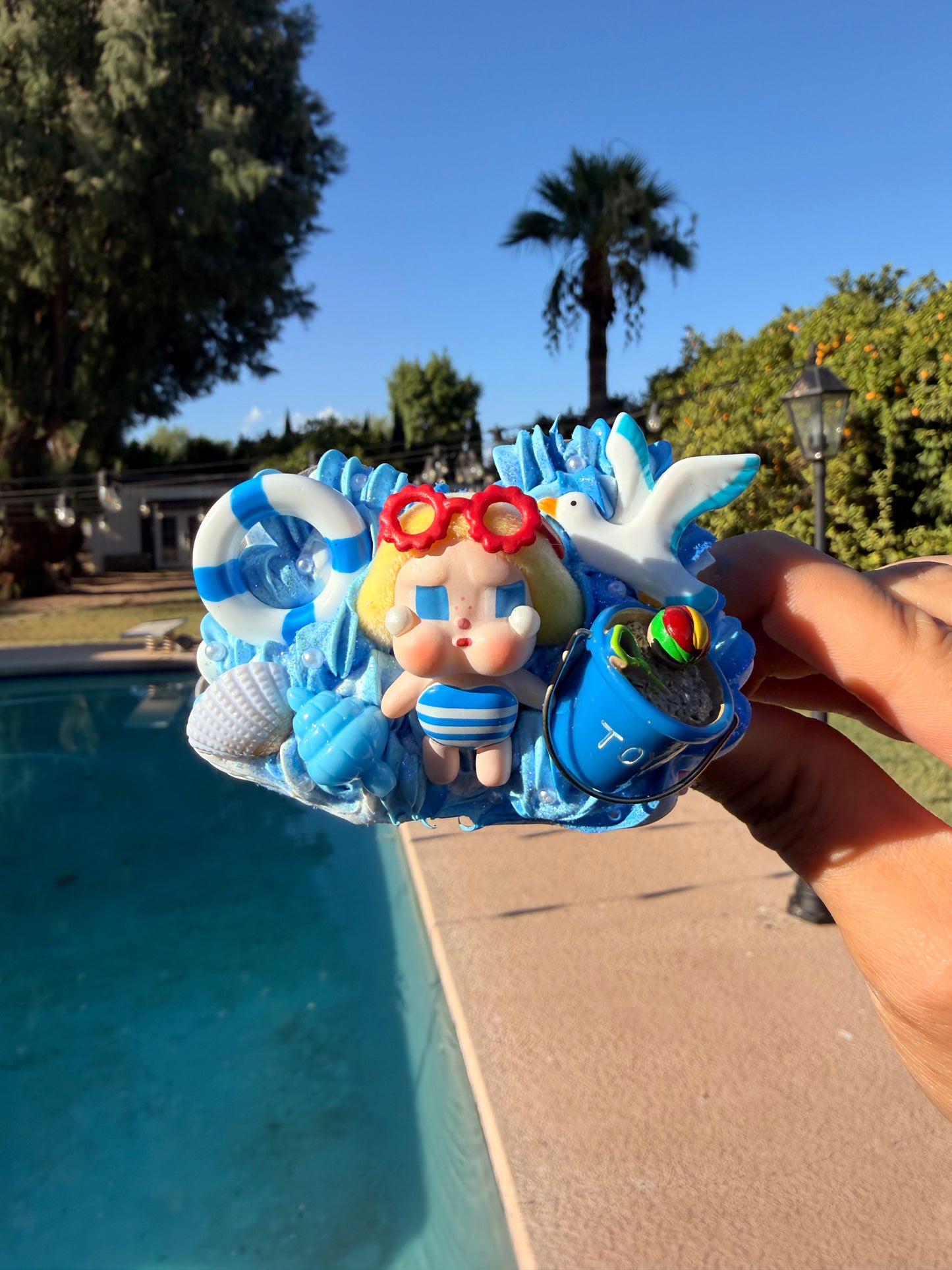 Crybaby By The Ocean Decoden Phone Clip 🏖️💙