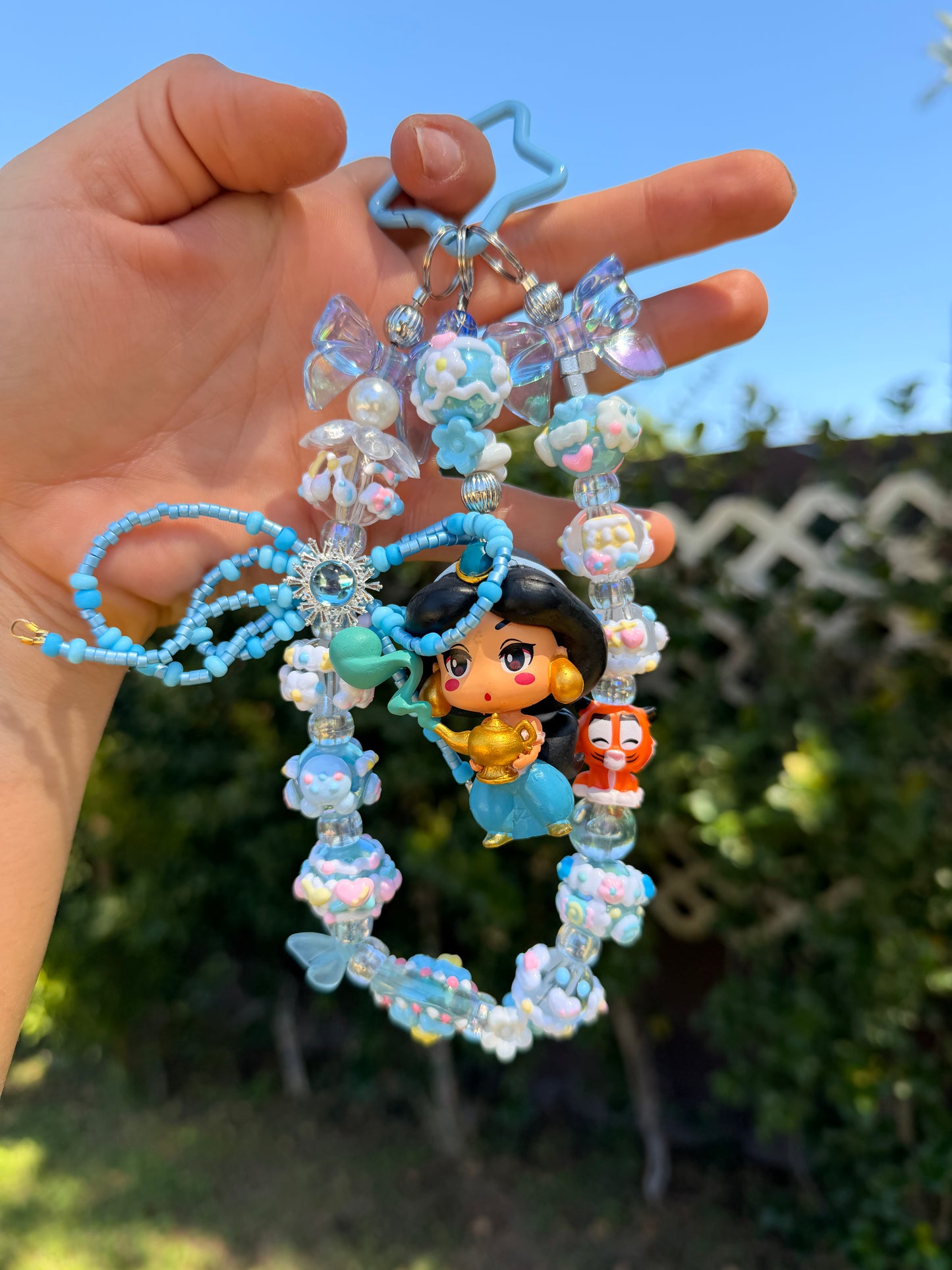 Princess Jasmine Inspired Handmade Beaded Pendant & Phone Charm