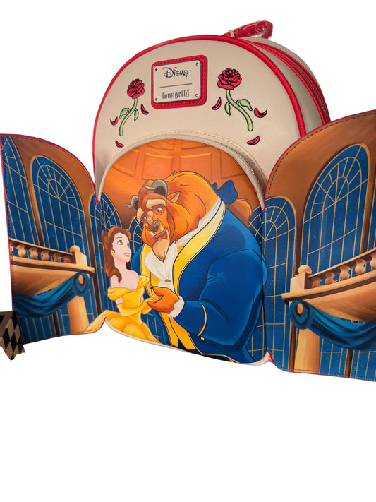 Loungefly beauty and the beast door backpack