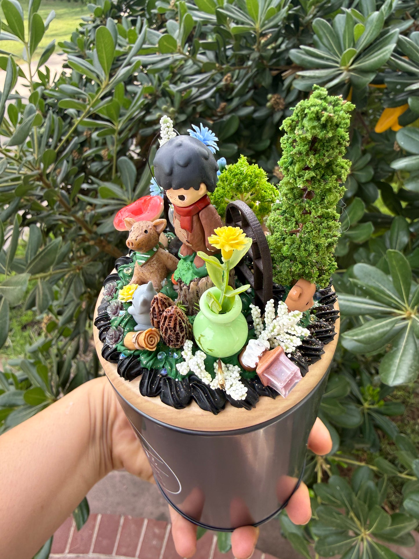 🌲✨ Woodland Story Decoden Container – Handmade Collectible ✨🌲