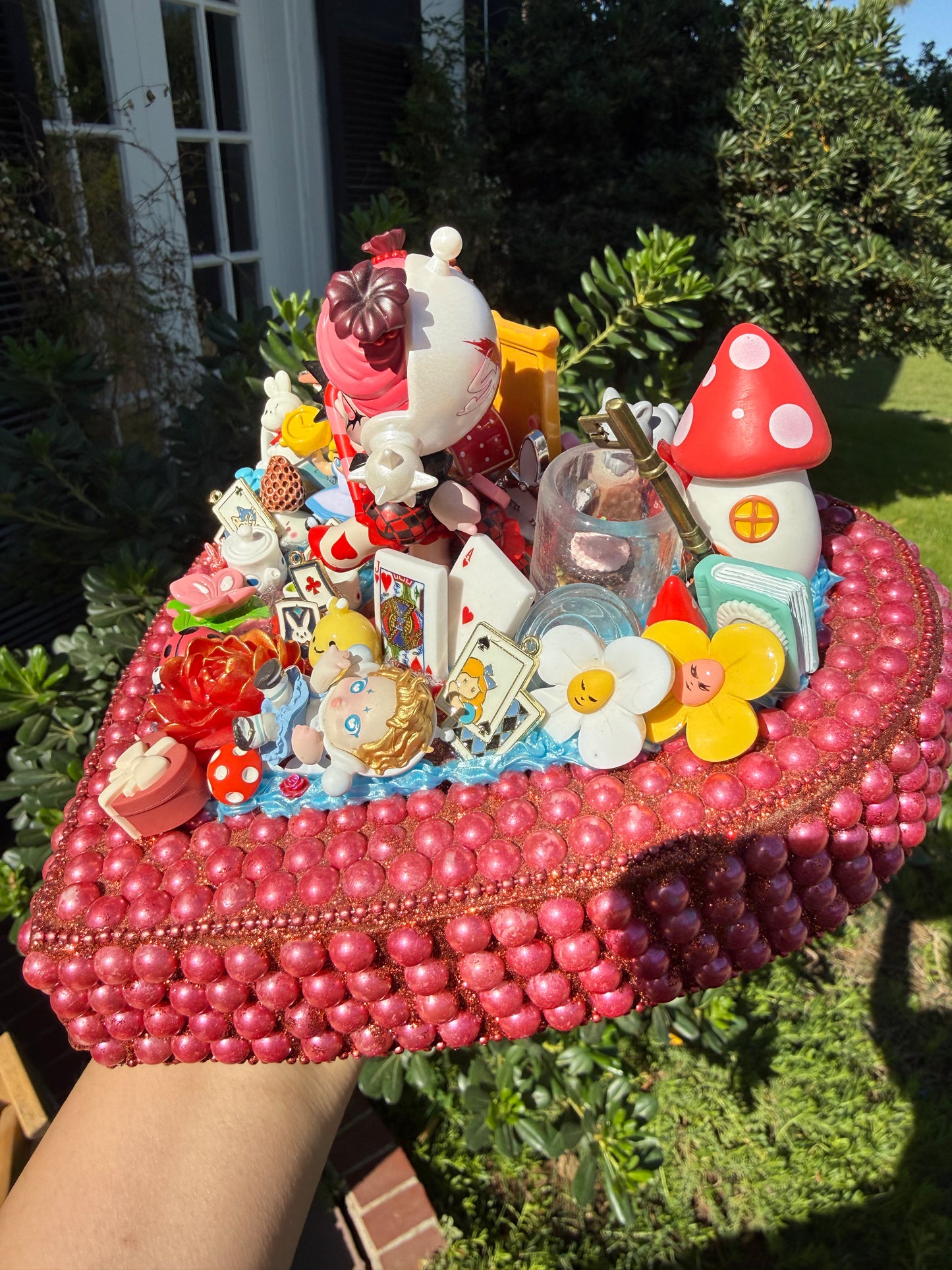 🫖 Whimsical Tea Party Heart – Luxe Handmade Decor 🫖