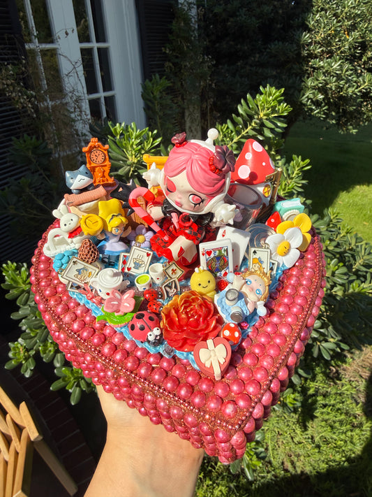 🫖 Whimsical Tea Party Heart – Luxe Handmade Decor 🫖