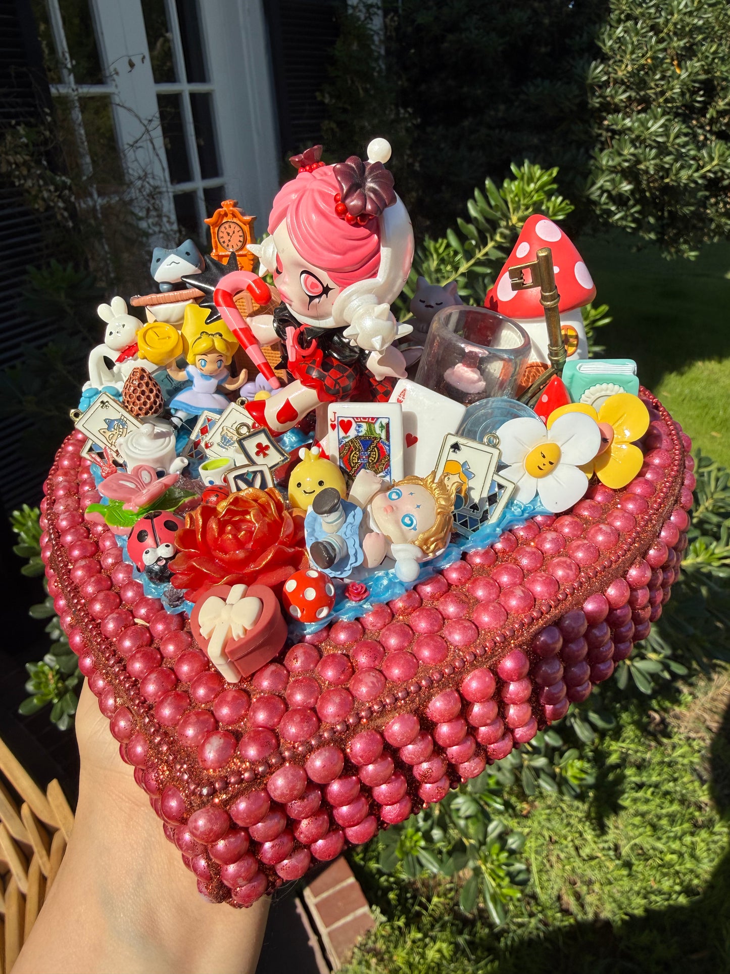 🫖 Whimsical Tea Party Heart – Luxe Handmade Decor 🫖