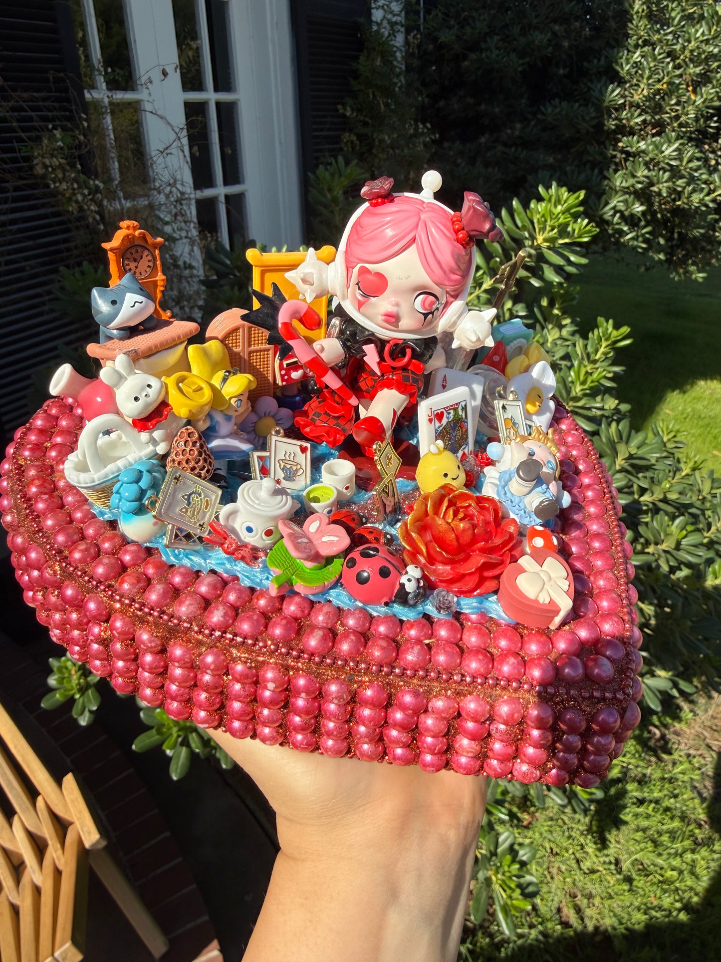 🫖 Whimsical Tea Party Heart – Luxe Handmade Decor 🫖