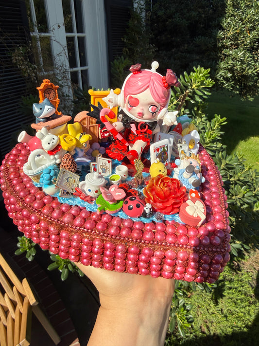 🫖 Whimsical Tea Party Heart – Luxe Handmade Decor 🫖