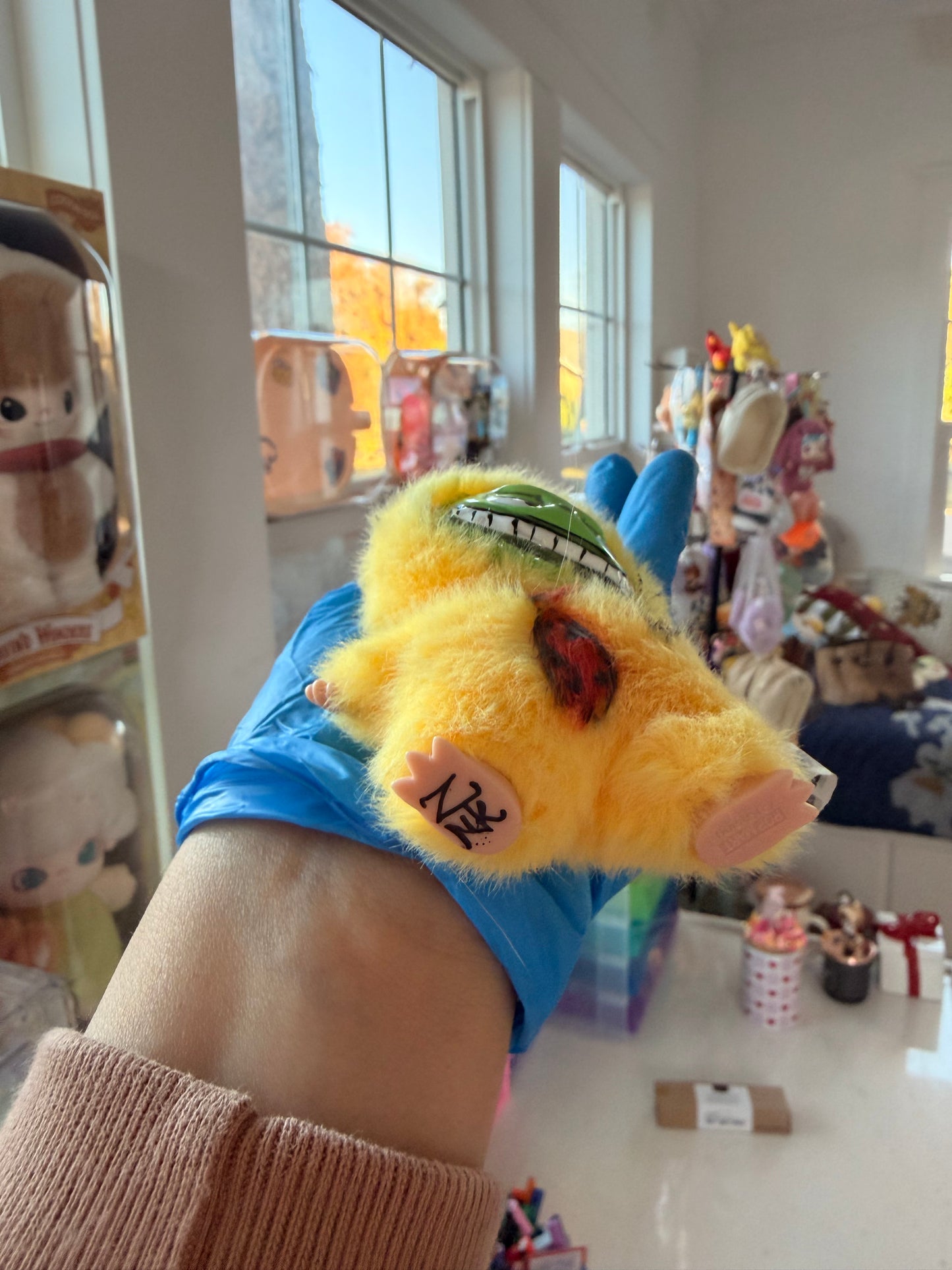 Hand Painted La charm bubu Mask Plush Keychain