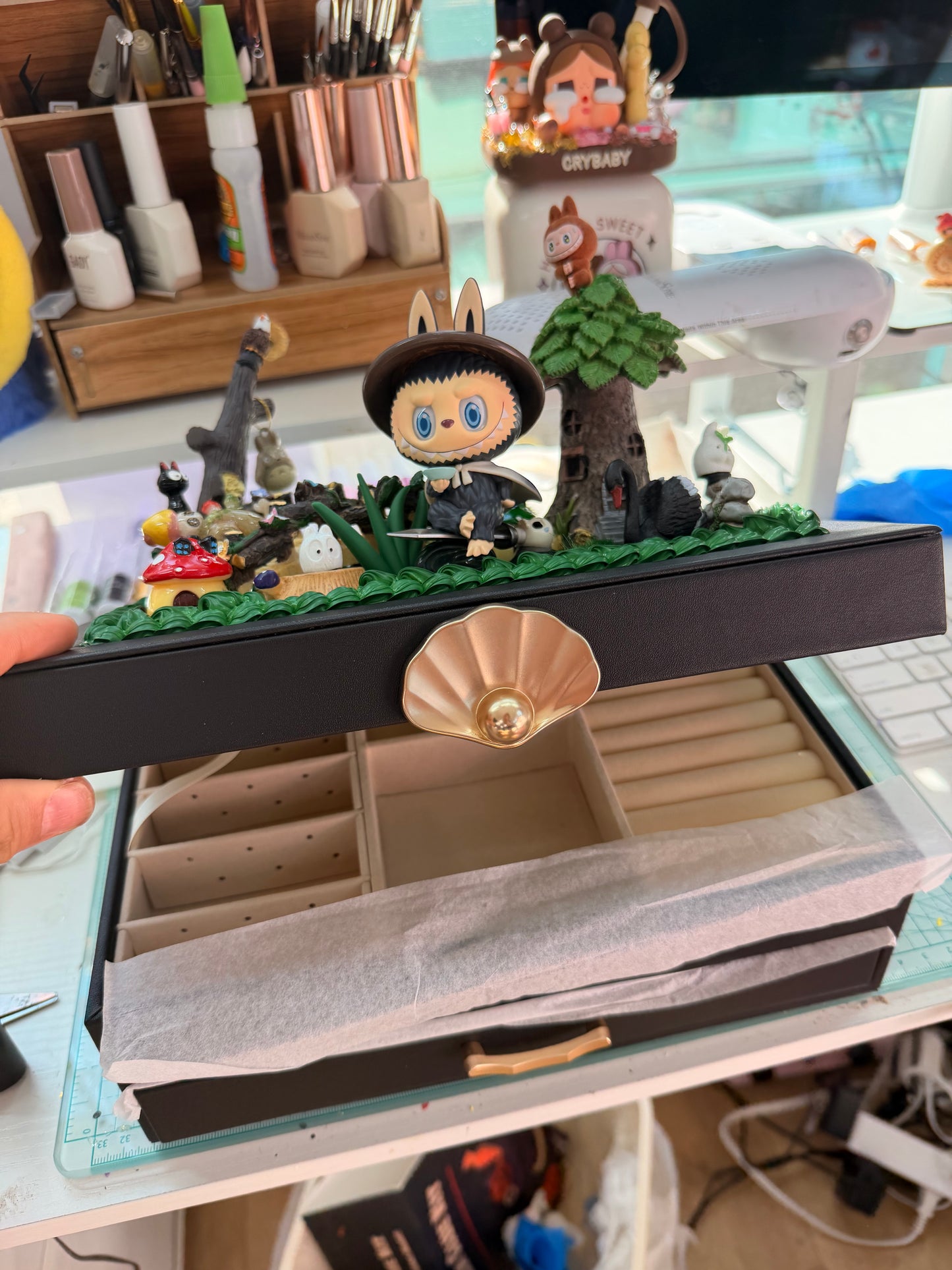 🌲✨ Whimsical Forest Large Jewelry Box – Handmade Decoden Collectible ✨🌲