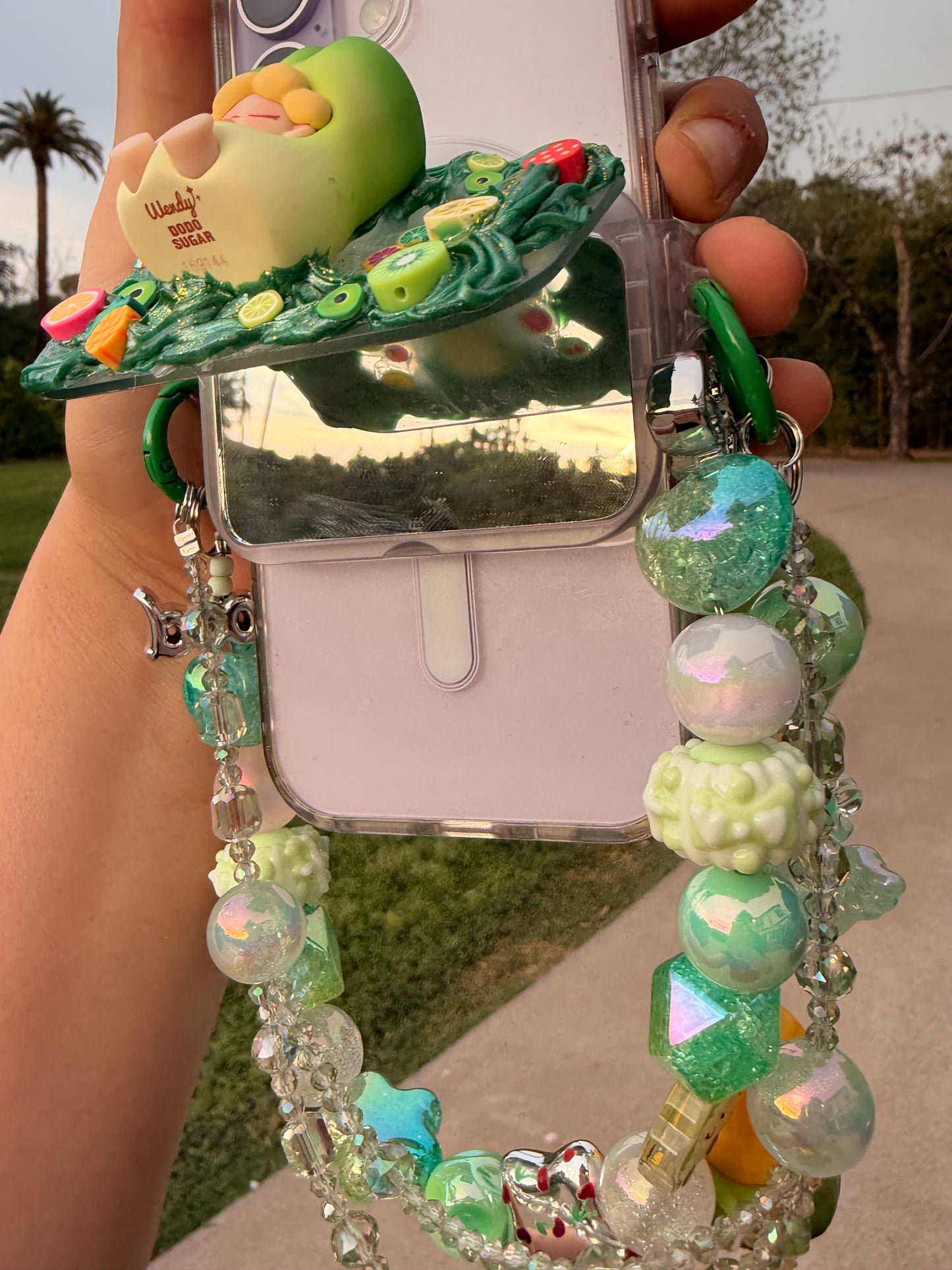 🥕✨ Veggie Phone Clip & Beaded Chain – Handmade Charm Accessory ✨🥕