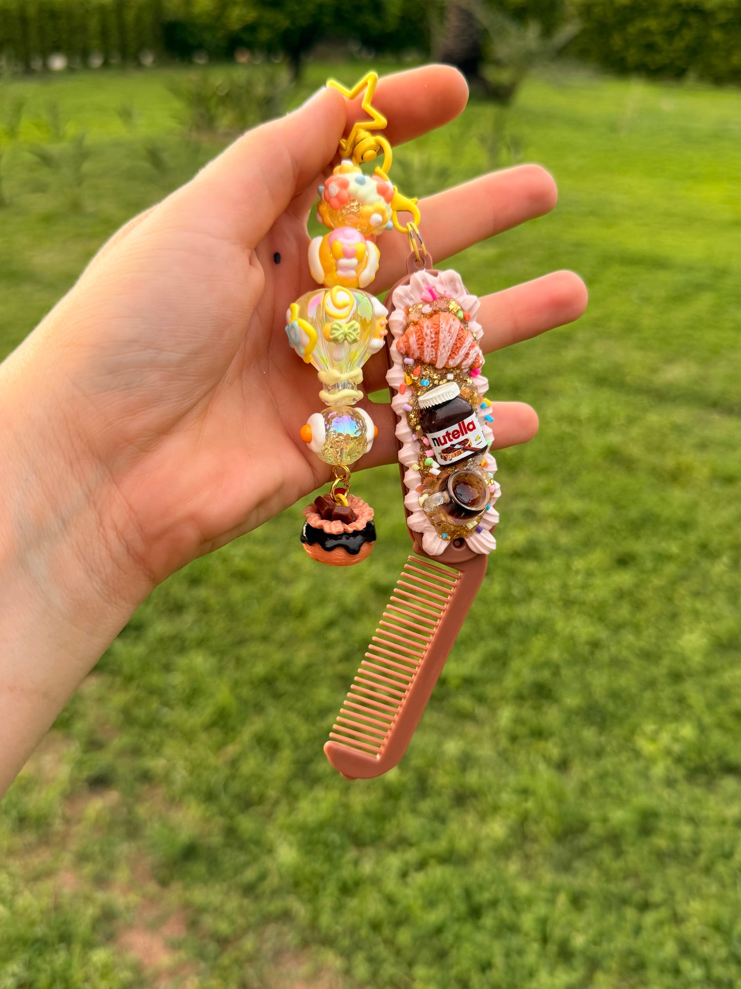 🍰💖 Decoden Comb Keychain – Sweets Edition 💖🍰