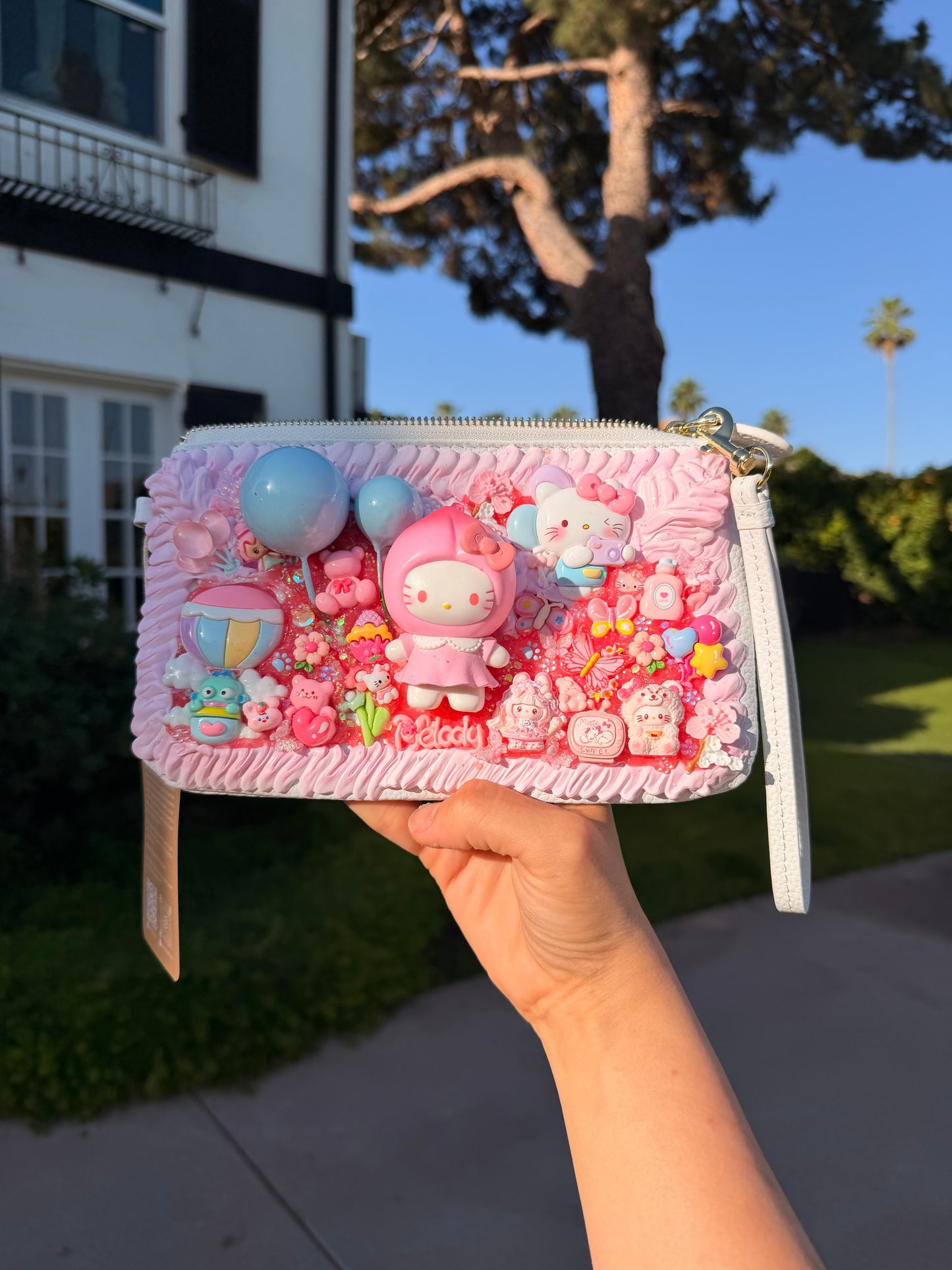 Vegan Leather Decoden HK Pouch Wristlet – Handmade Collectible