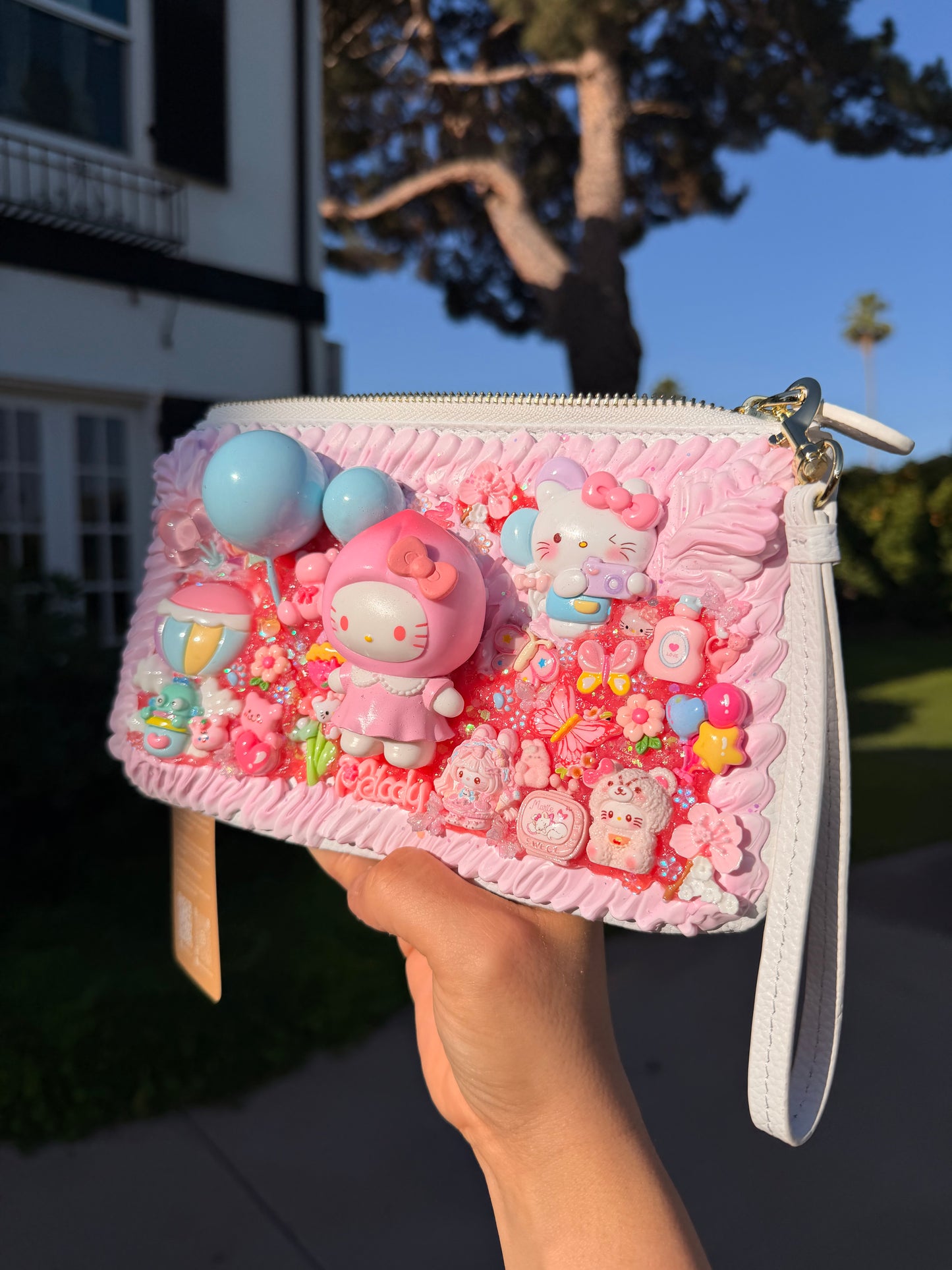 Vegan Leather Decoden HK Pouch Wristlet – Handmade Collectible
