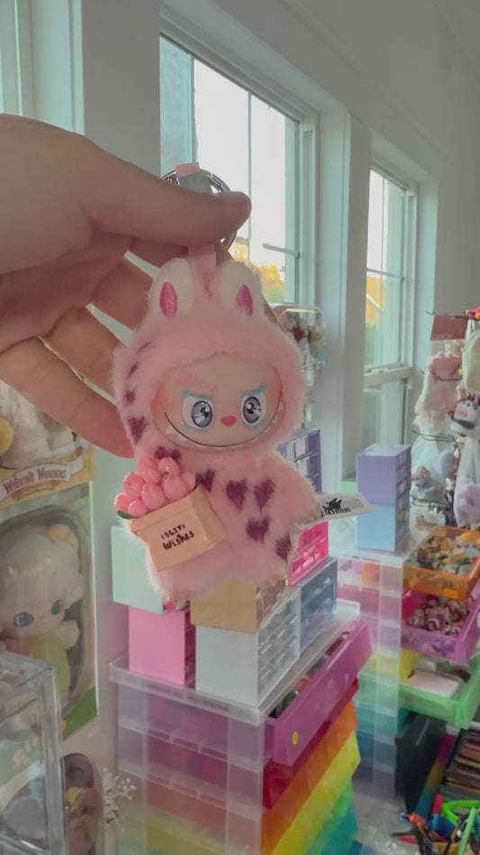 Hand Painted La charm bubu Tulips Plush Keychain
